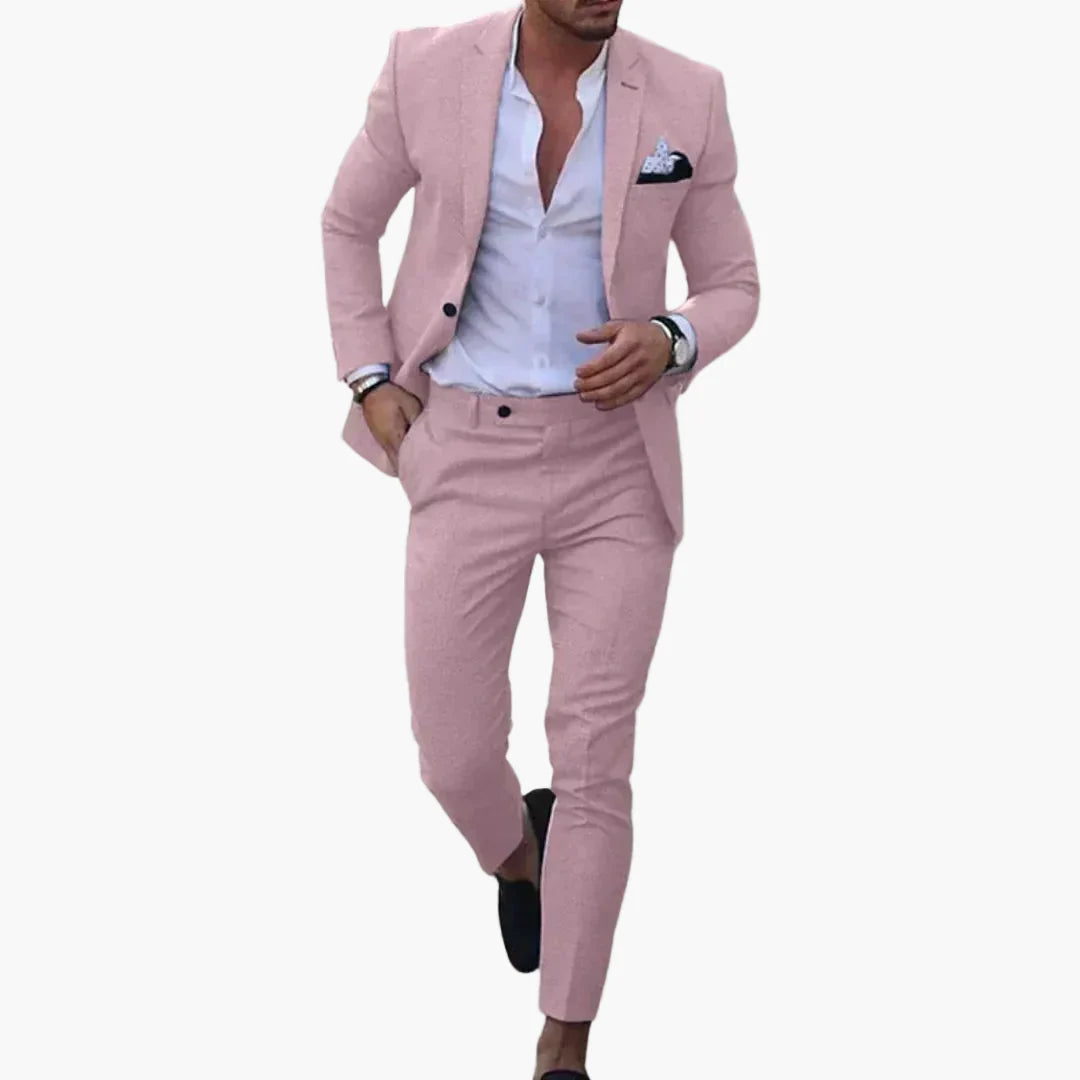 Herren Slim Fit Sommeranzug – Moderner 2-Teiler für Business, Hochzeit & Freizeit