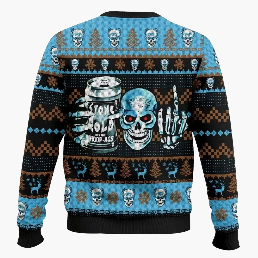 Herren Ugly Christmas Sweater Stone Cold Steve Austin Wrestling Pullover – Lustiger Fanartikel für Winter & Weihnachten
