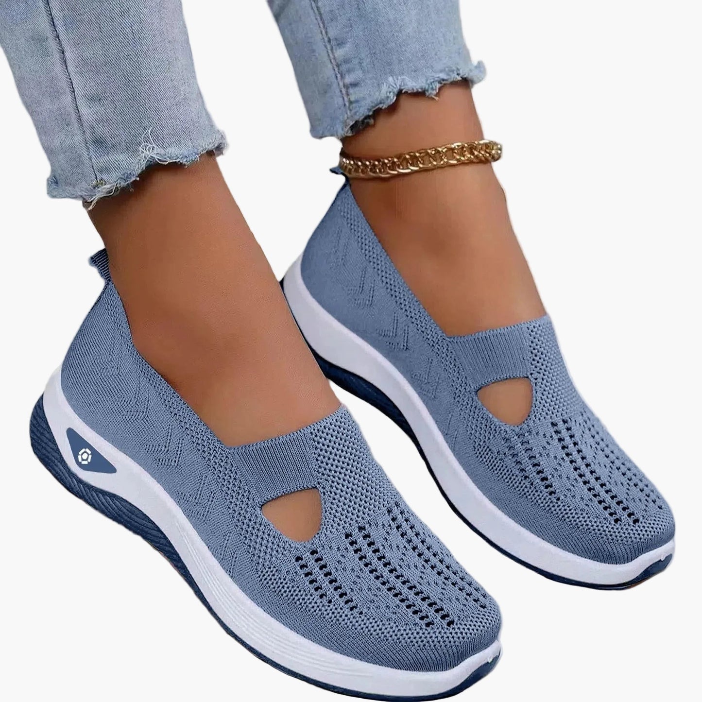 Damen-Slipper mit dämpfender Plateausohle und Cut-Out-Design