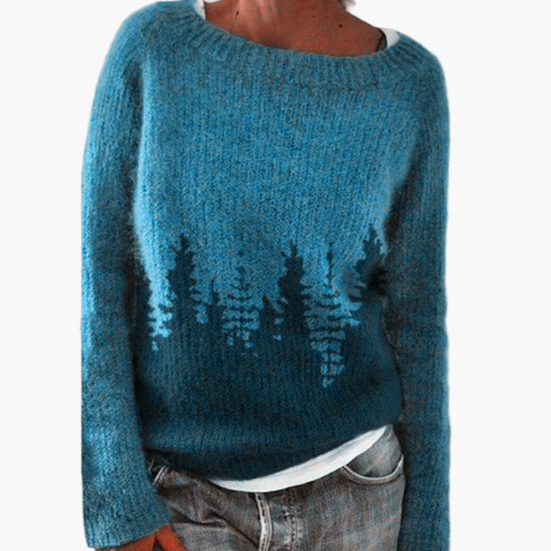 Damen Vintage Strickpullover – Gemustert, Bequem, Ideal für Alltag und Freizeit