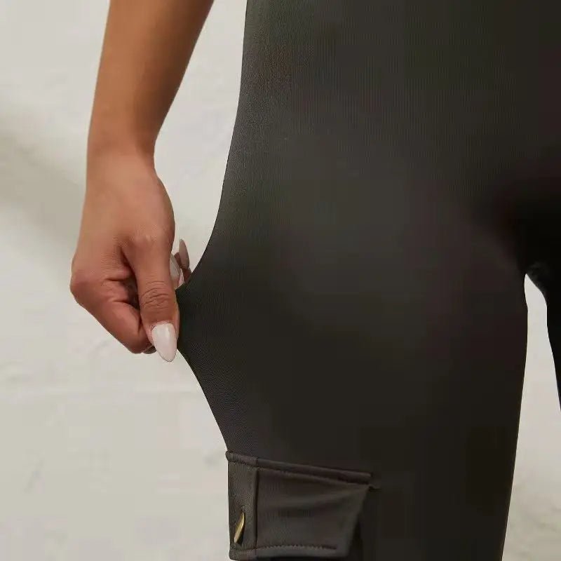 Damen Cargo Fitness Leggings mit Taschen – Funktionale Sports- & Freizeitleggings