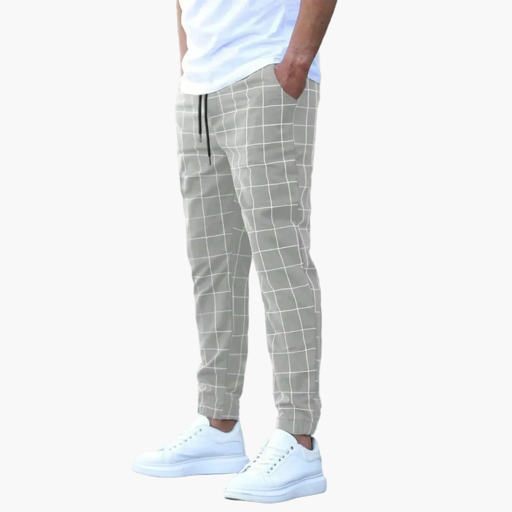 Herren Jogginghose Kariert – Modische Freizeithose mit Kordelzug und Urban Style