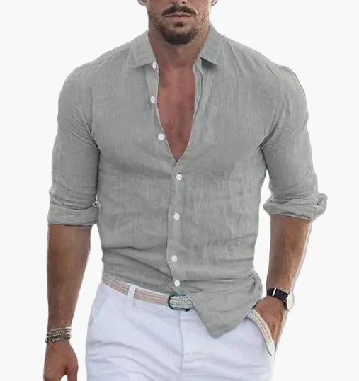 Herren Veganes Leinen Freizeithemd – Eleganter Sommerstil für Alltag und Urlaub