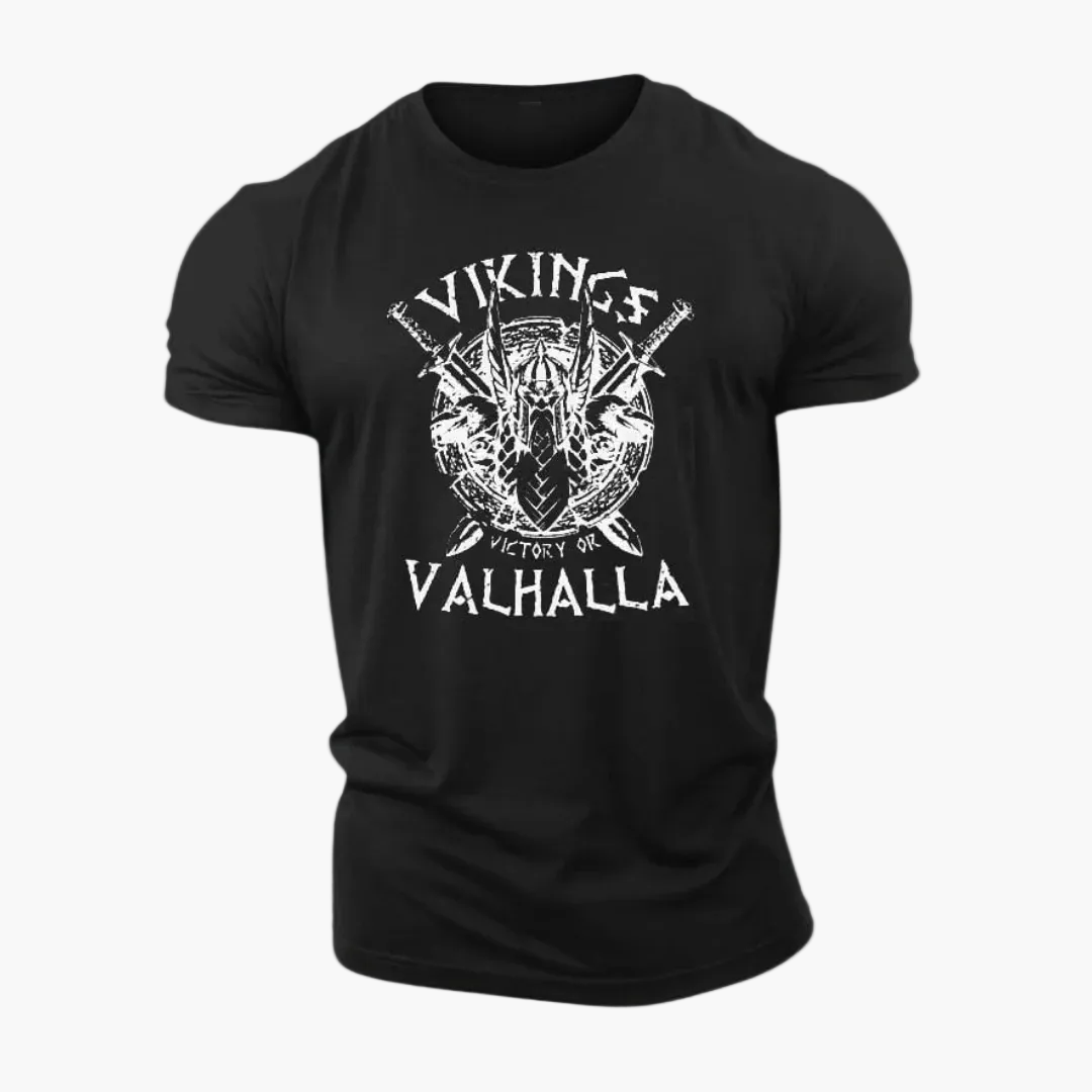 Herren T-Shirt Wikinger Valhalla – Vintage Print, Mythologie, Freizeit & Festival