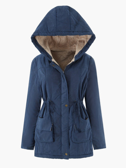 Damen Winterparka mit Kapuze und Fleece-Futter – Lässiger Outdoor-Mantel