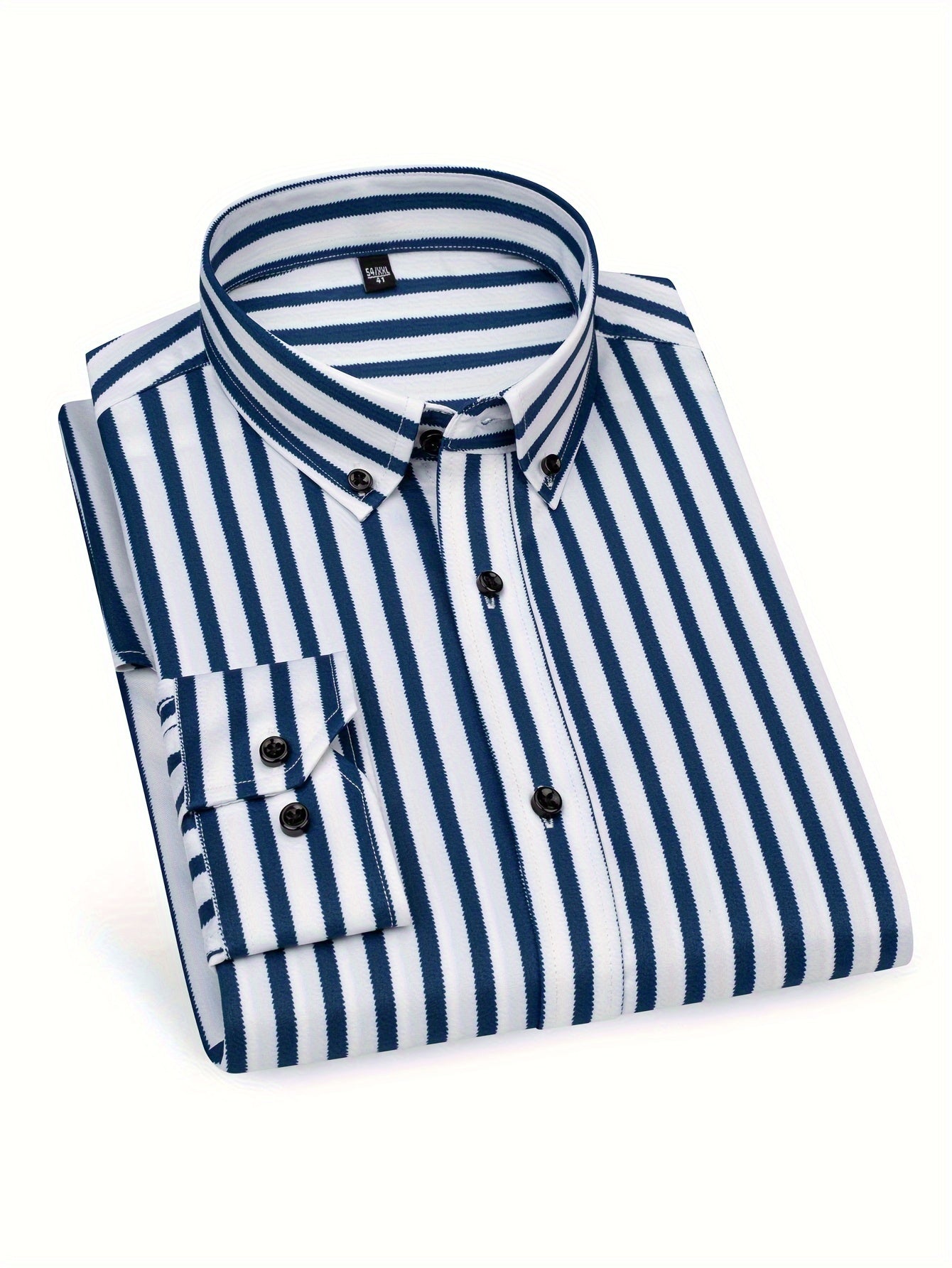 Herren Business-Freizeithemd mit modischen Streifen – Slim Fit, ideal für Büro und Alltag