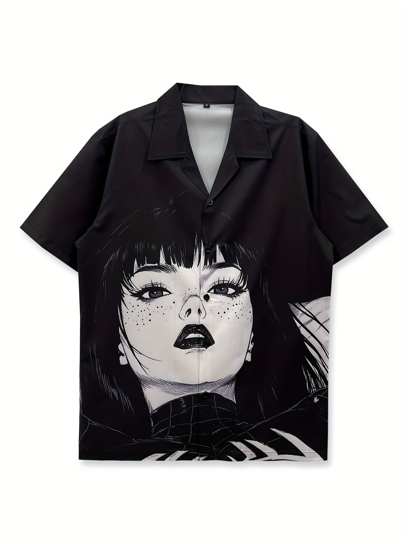 Herren Anime Grafik Kurzarm Hemd – Streetwear mit Kunst-Print