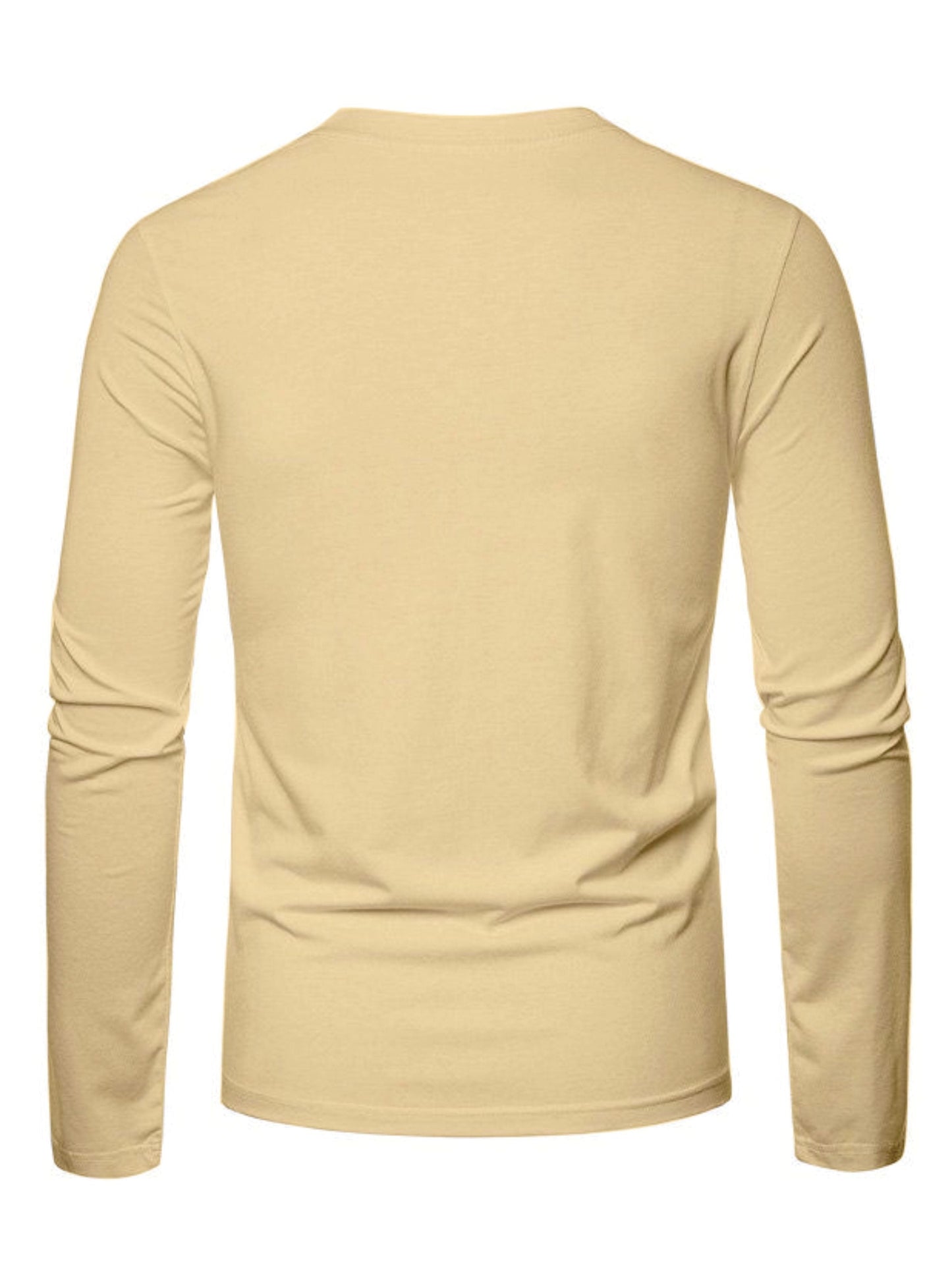 Herren Langarmshirt Rundhals mit Hirsch-Logo, Freizeit T-Shirt