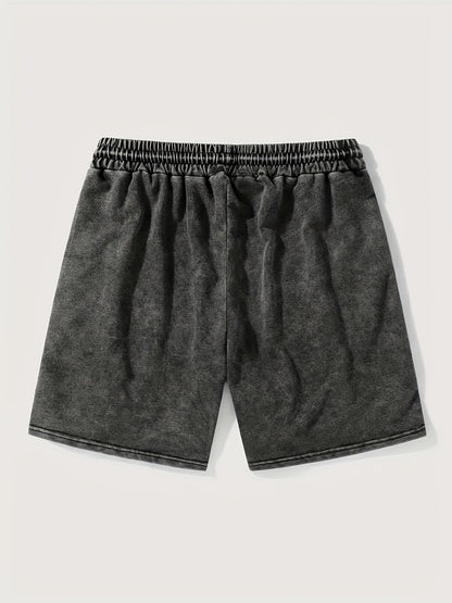 Herren Streetwear Shorts mit „Hustle“-Print – Lässige Freizeithose mit Kordelzug