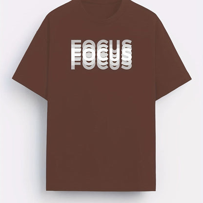Herren T-Shirt mit modernem FOCUS Schriftzug – Casual Statement Look für Alltag und Freizeit