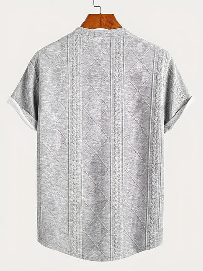 Herren T-Shirt im Strickmuster-Look – Freizeit, modisch, Sommer
