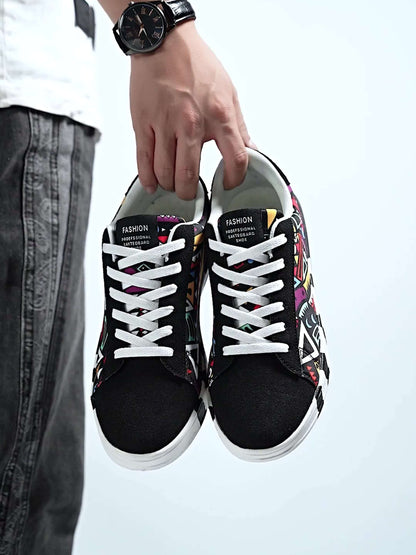 Herren Sneaker mit geometrischem Muster – Urbaner Freizeitschuh, Streetstyle, Outdoor