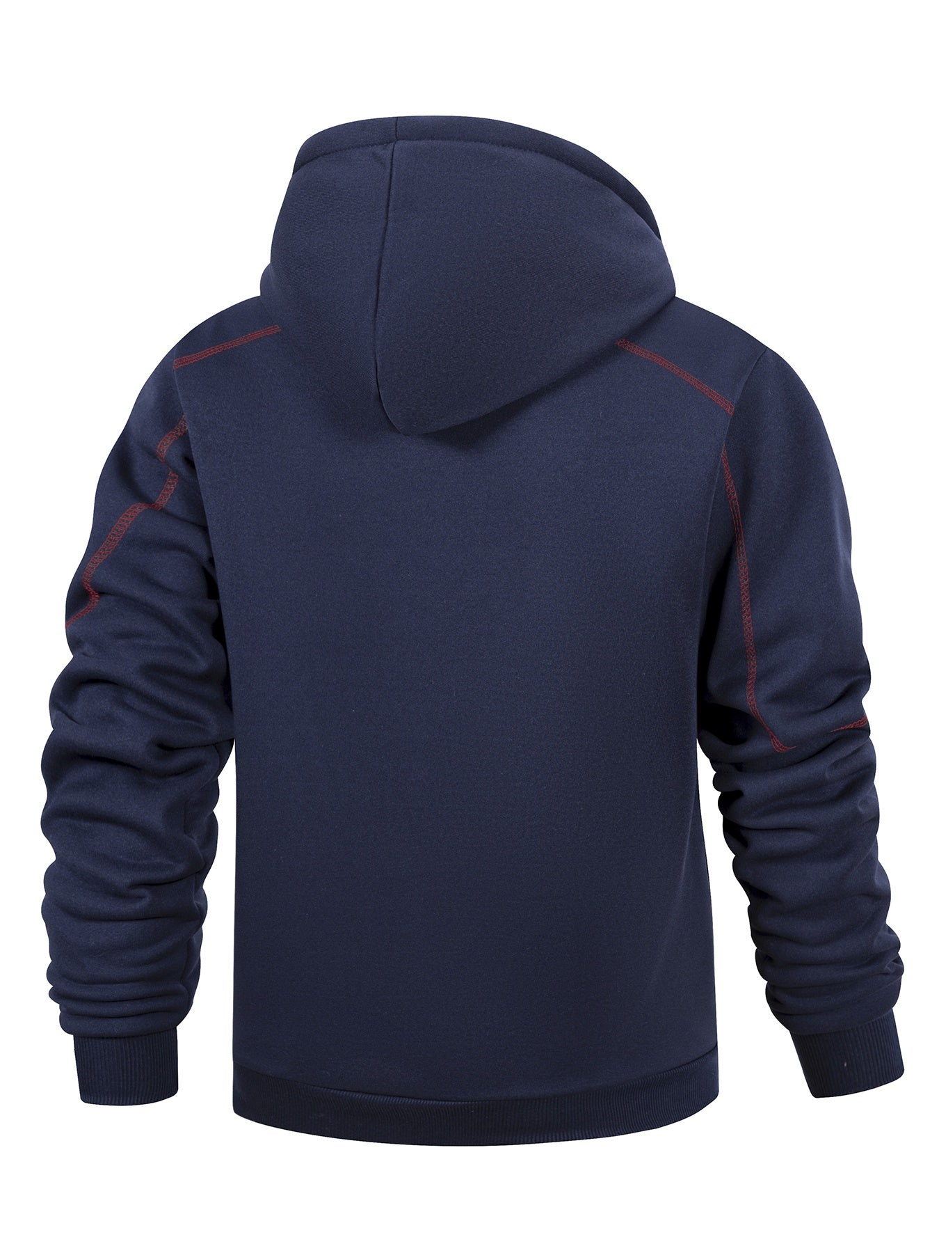 Herren Hoodie mit Reißverschluss 2er-Set, Kontrastnähte & Kapuze, Sport Freizeit