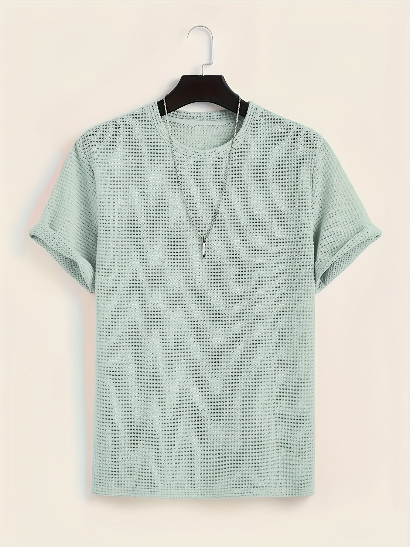 Herren T-Shirt mit Strukturmuster und modernem Kurzarm-Design – Lässiges Sommer-Essential für stilvolle Looks