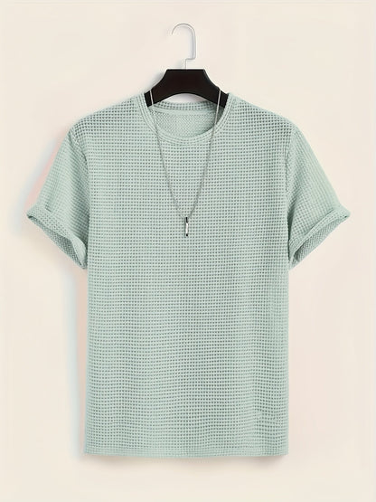 Herren T-Shirt mit Strukturmuster und modernem Kurzarm-Design – Lässiges Sommer-Essential für stilvolle Looks