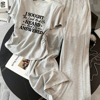 Damen Loungewear Set mit Schleifen-Detail – Zweiteiliges Freizeit-Outfit für entspannte Tage