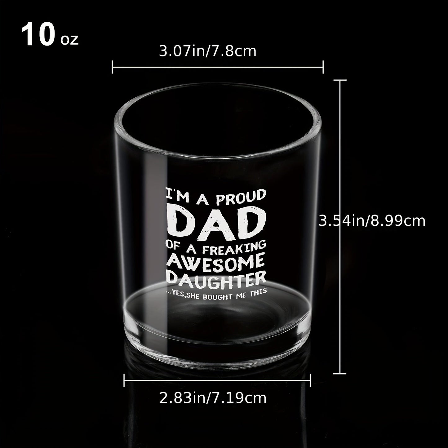 Vatertag Whiskyglas für Männer – Geschenk für stolze Väter von tollen Töchtern – Lustiges Bar- und Trinkglas