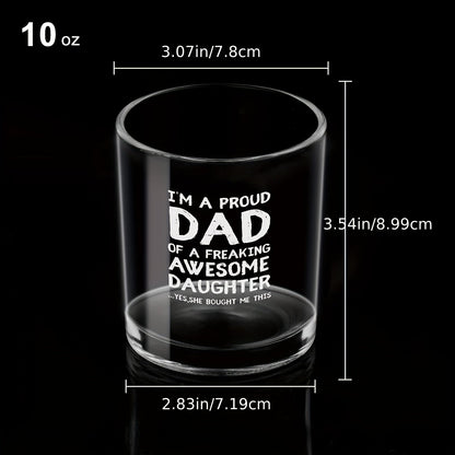 Vatertag Whiskyglas für Männer – Geschenk für stolze Väter von tollen Töchtern – Lustiges Bar- und Trinkglas