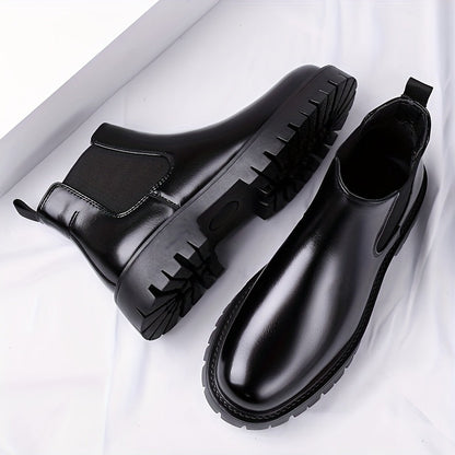 Schwarze Chelsea Boots mit Profilsohle für Damen