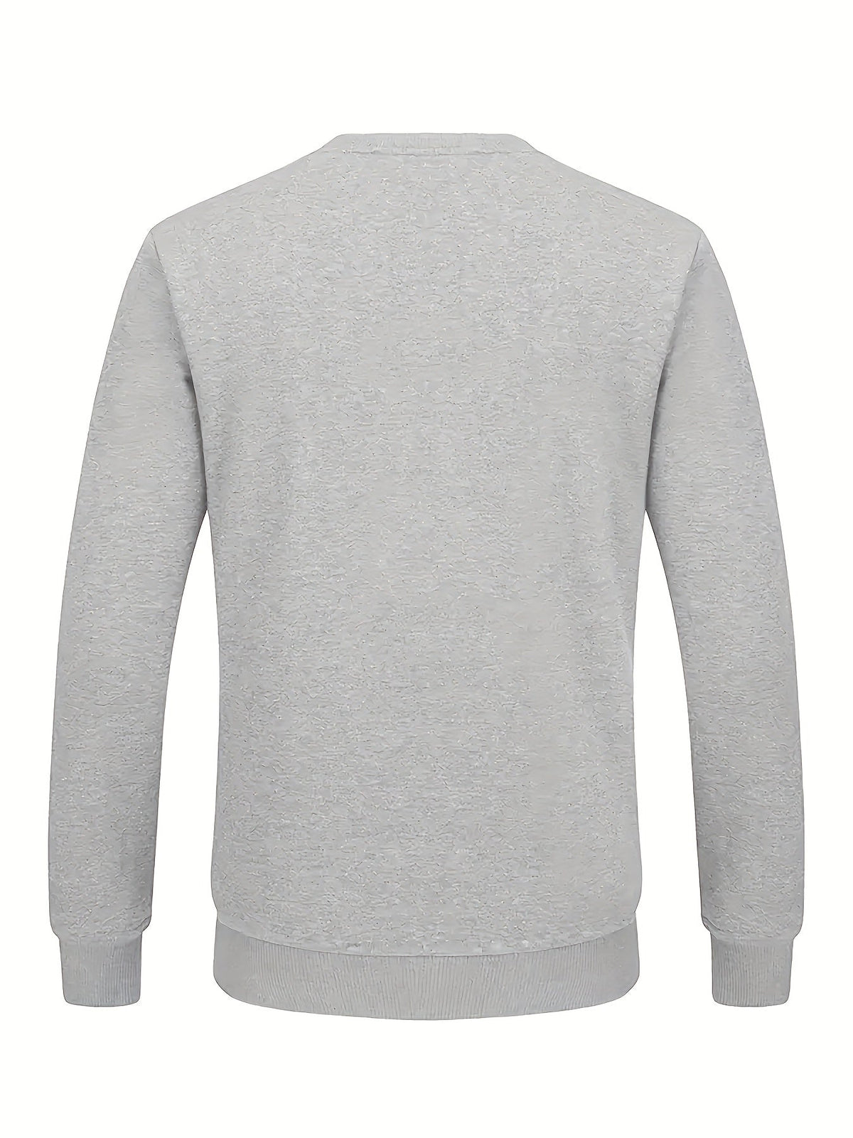 Herren Plüschfutter Sweatshirt mit Berg-Motiv, Rundhals Langarm-Pullover