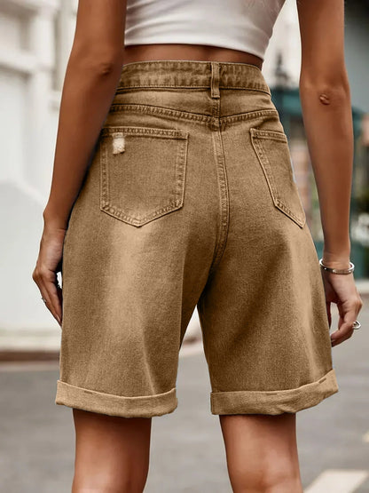 Damen Jeans-Bermuda im Casual-Style – Lässige High-Waist Shorts für Alltag & Freizeit