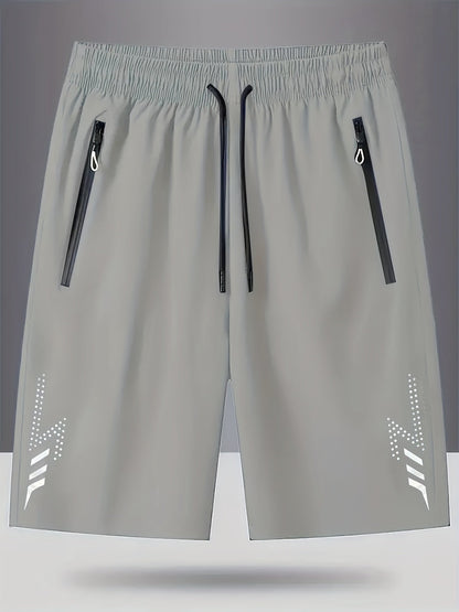 Herren Sportliche Laufshorts mit Reißverschlusstaschen – Bequeme Fitness- und Freizeithose
