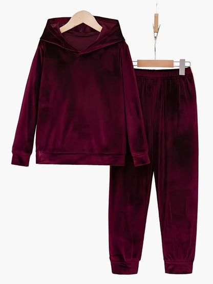 Damen Freizeit Hausanzug mit Kapuze – Bequemer Lounge- und Jogginganzug für Herbst und Winter
