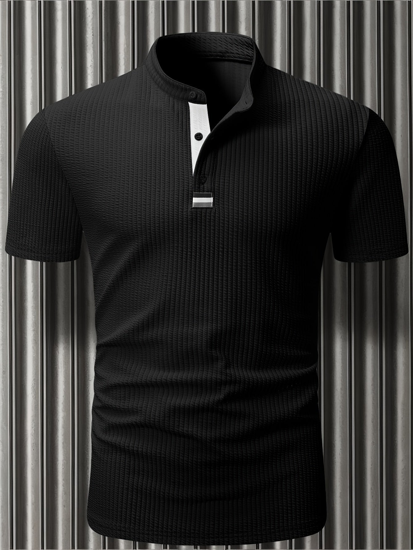 Herren Poloshirt mit Stehkragen und Knopfleiste – Modernes Freizeit- und Business-Oberteil
