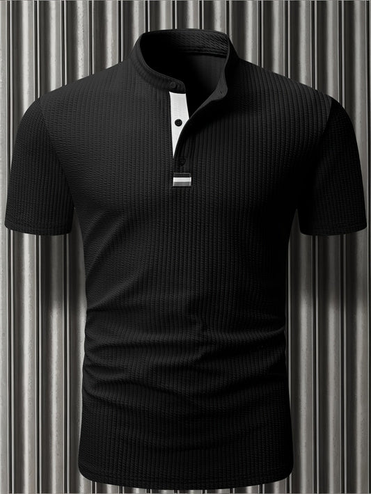 Herren Poloshirt mit Stehkragen und Knopfleiste – Modernes Freizeit- und Business-Oberteil