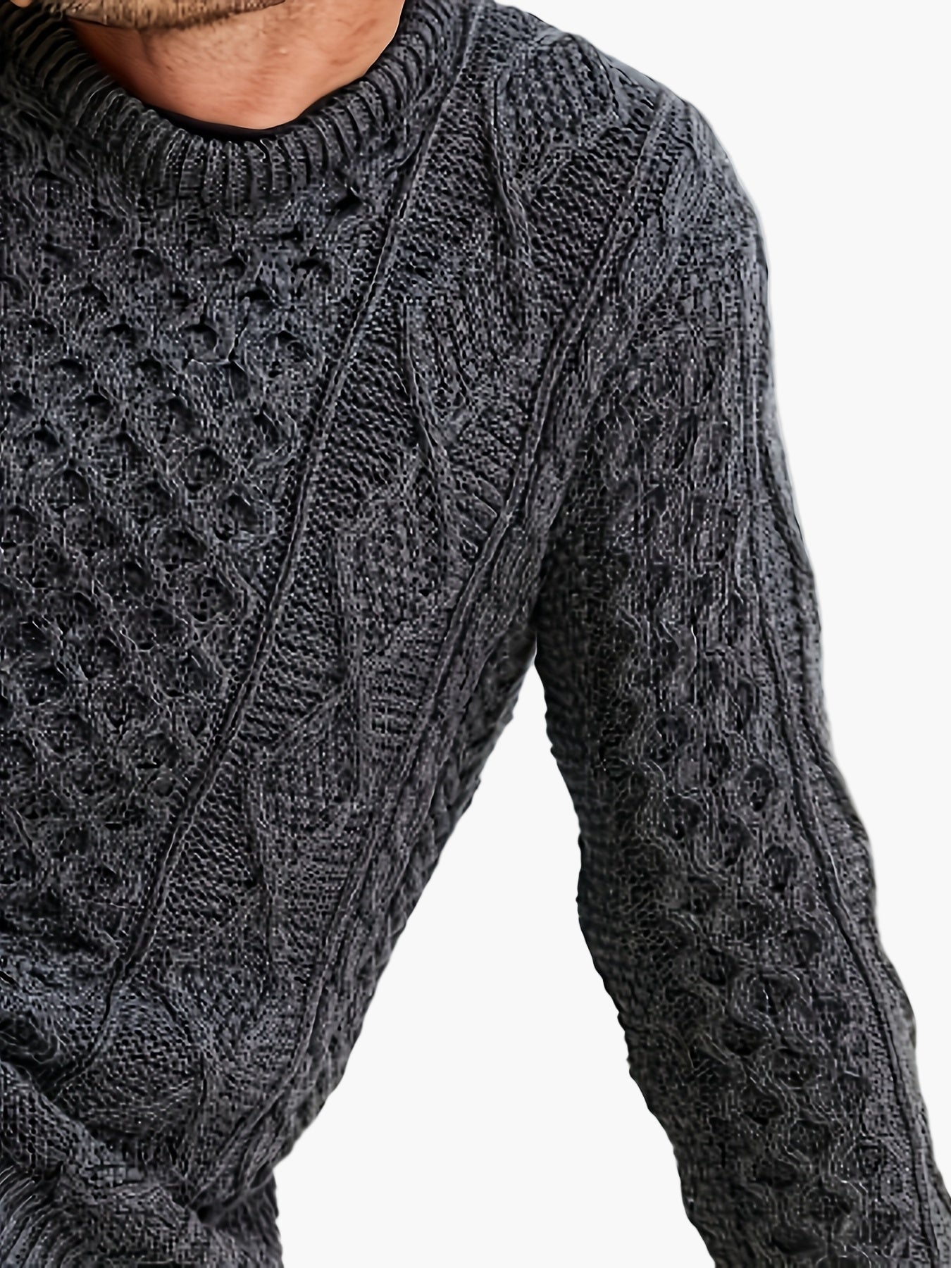 Herren Strickpullover im Zopfmuster – Klassischer Casual Style für Alltag und Freizeit
