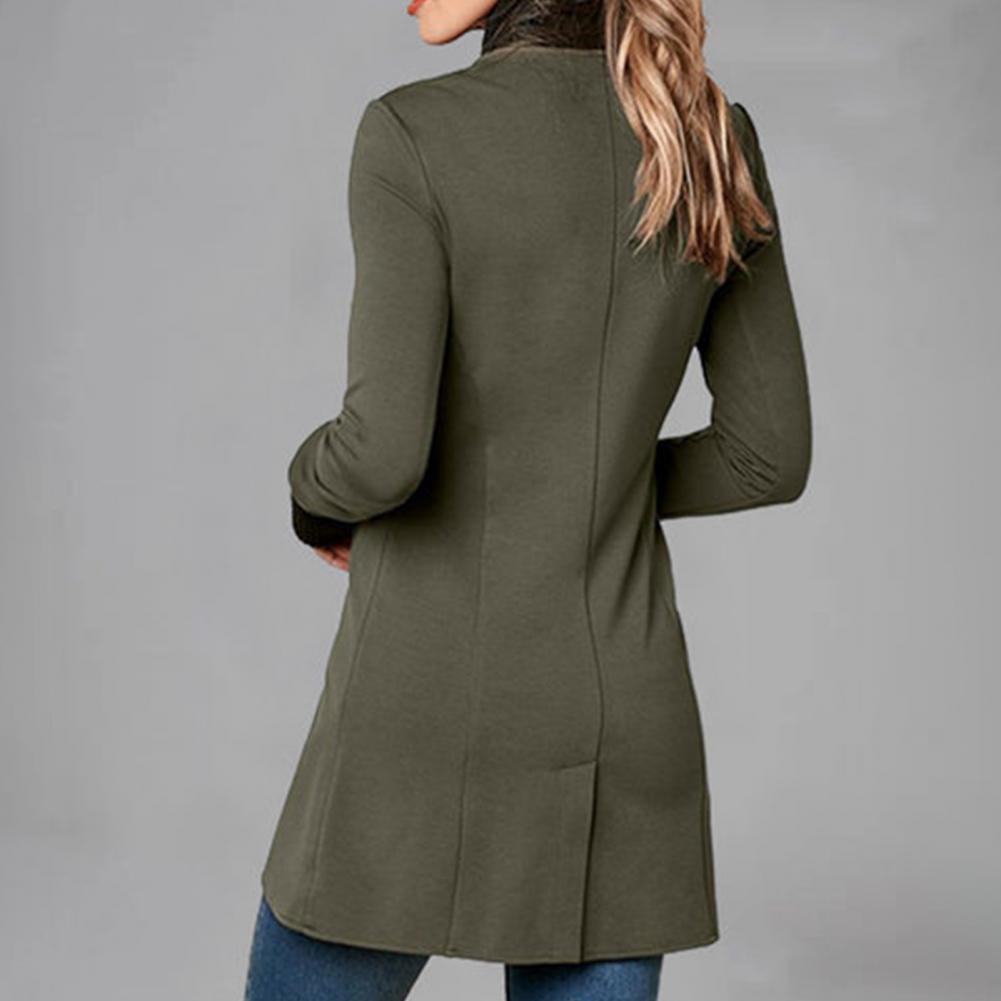 Damen Asymmetrische Jacke mit Stehkragen und Knopfleiste