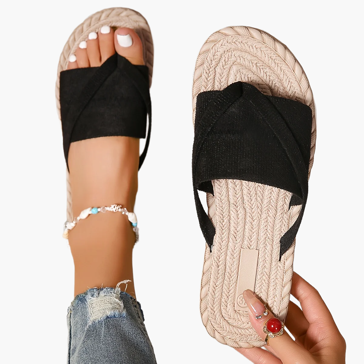 Damen Slipper mit Kreuzriemen – Modische Freizeitschuhe für Sommer & Alltag