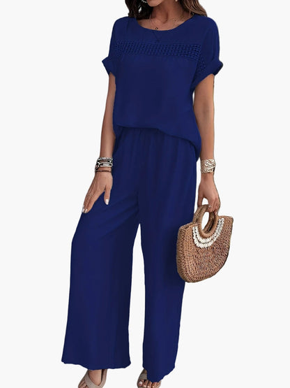 Damen Sommer Jumpsuit mit Häkel-Detail – Eleganter Einteiler für Strand und Alltag