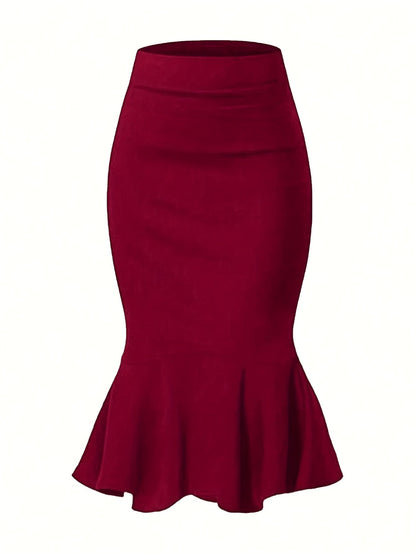 Damen Fishtail Bleistiftrock Elegant für Büro und besondere Anlässe