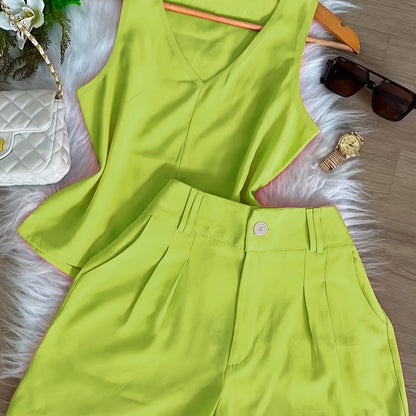Damen Sommer Set – Elegantes Top und Shorts, Modischer Casual Look für Alltag & Urlaub