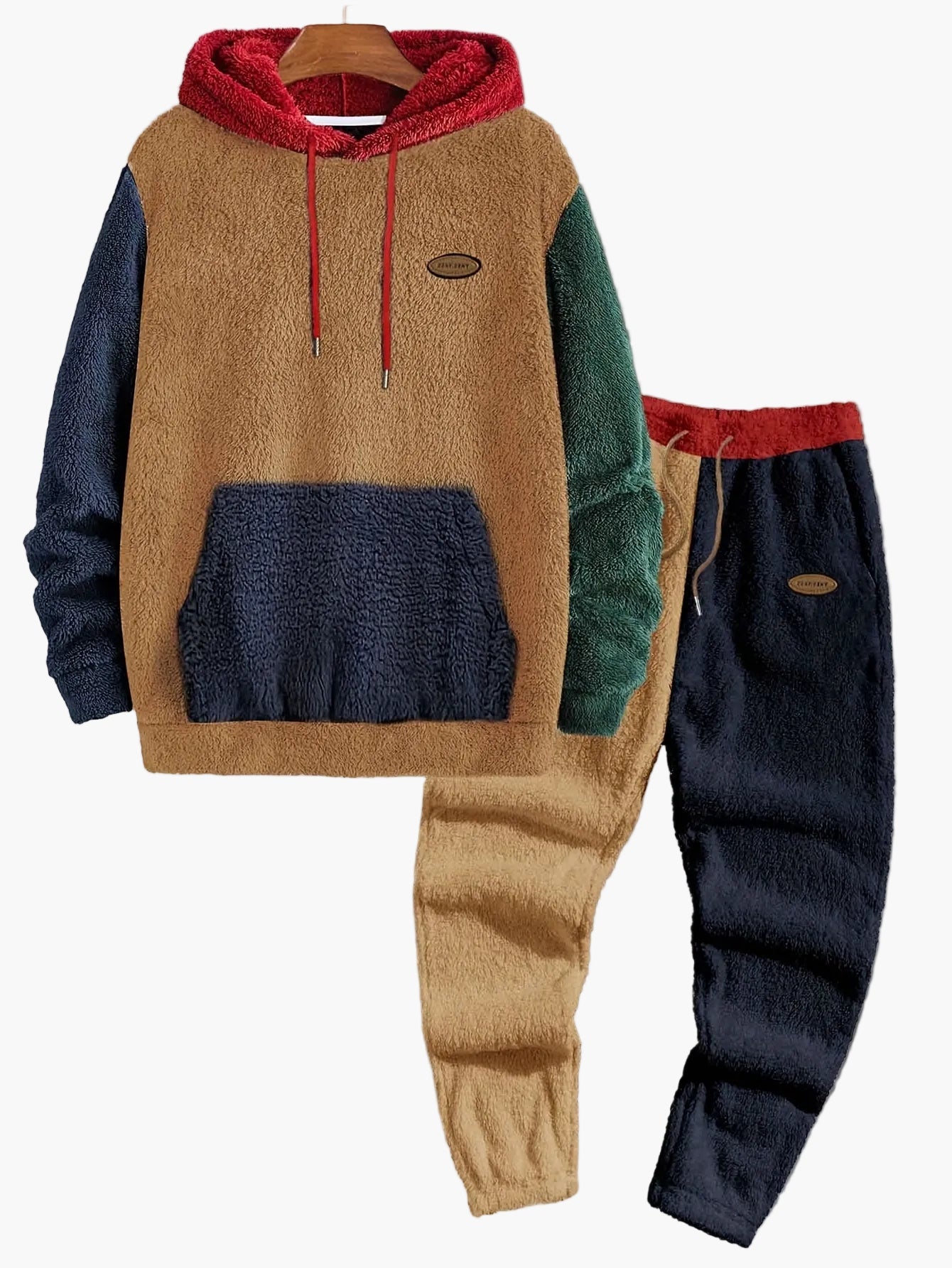 Herren Fleece Zwei­tei­li­ges Set Kapuzen­pullover & Jogginghose – Lässiger Winter Freizeitanzug
