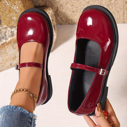 Damen Mary Jane Ballerinas im Preppy-Stil – Bequeme Alltagsschuhe mit Riemchen