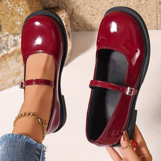 Damen Mary Jane Ballerinas im Preppy-Stil – Bequeme Alltagsschuhe mit Riemchen