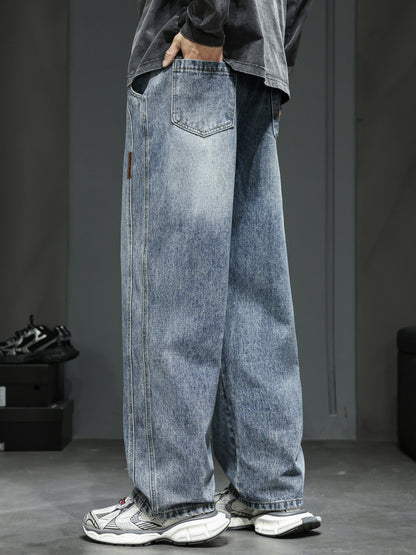 Herren Baggy Jeans im Retro Streetwear Stil – Weite Passform, Ideal für Freizeit und Alltag