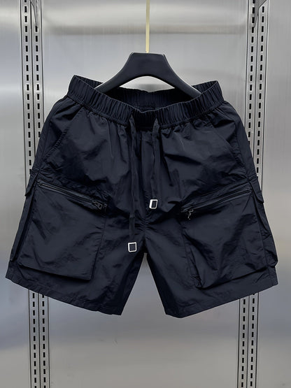 Herren Utility Cargo Shorts mit großen Taschen und Zippern – Funktionale Freizeitshorts