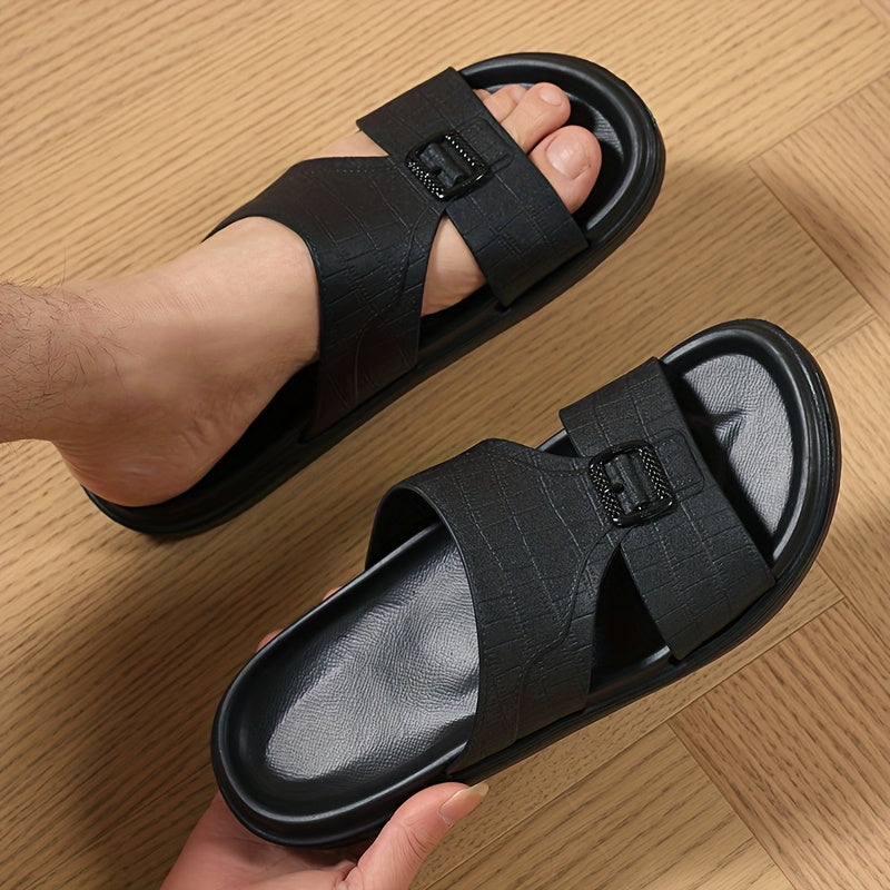 Herren Komfort-Slides mit Schnallen-Detail – Modernes Design für Alltag und Freizeit