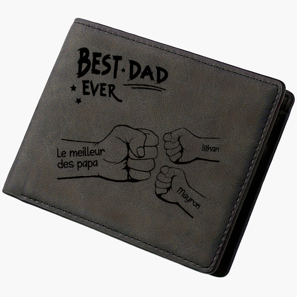 Herren Portemonnaie mit Gravur – Best Dad Ever – Personalisierte Geldbörse zum Vatertag
