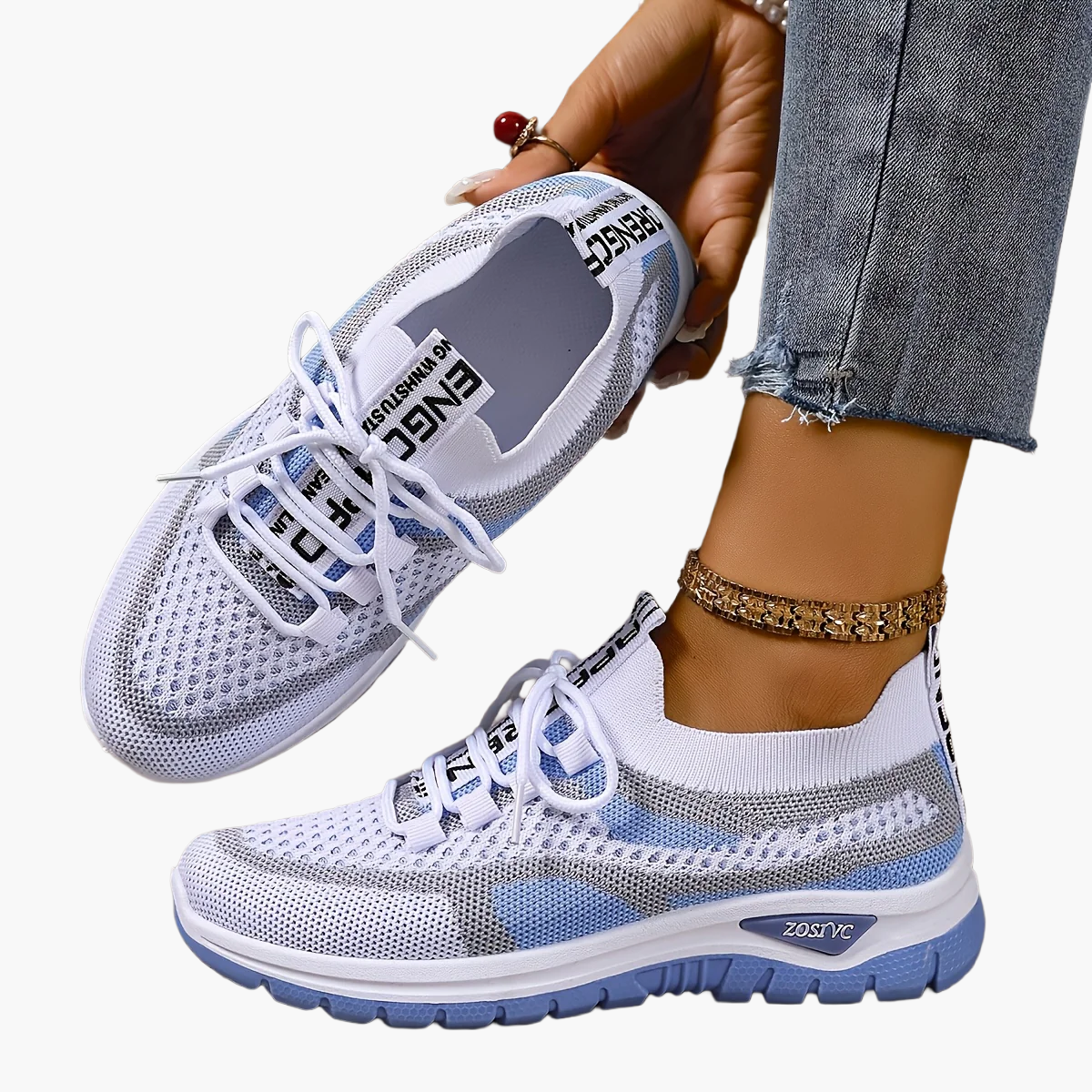 Damen Sneaker Freizeit Atmungsaktiv Leicht Laufschuhe Sportlich