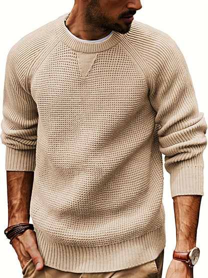 Herren Strickpullover Vintage Stil – Klassischer Rundhalsausschnitt, Perfekt für Alltag und Freizeit