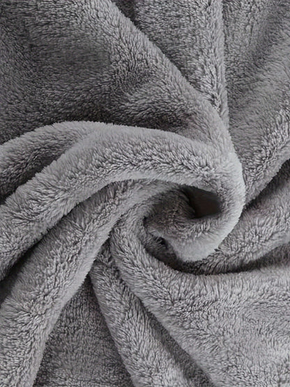 Fleece Hoodie mit Katzenohren und Tasche, flauschig, Grau