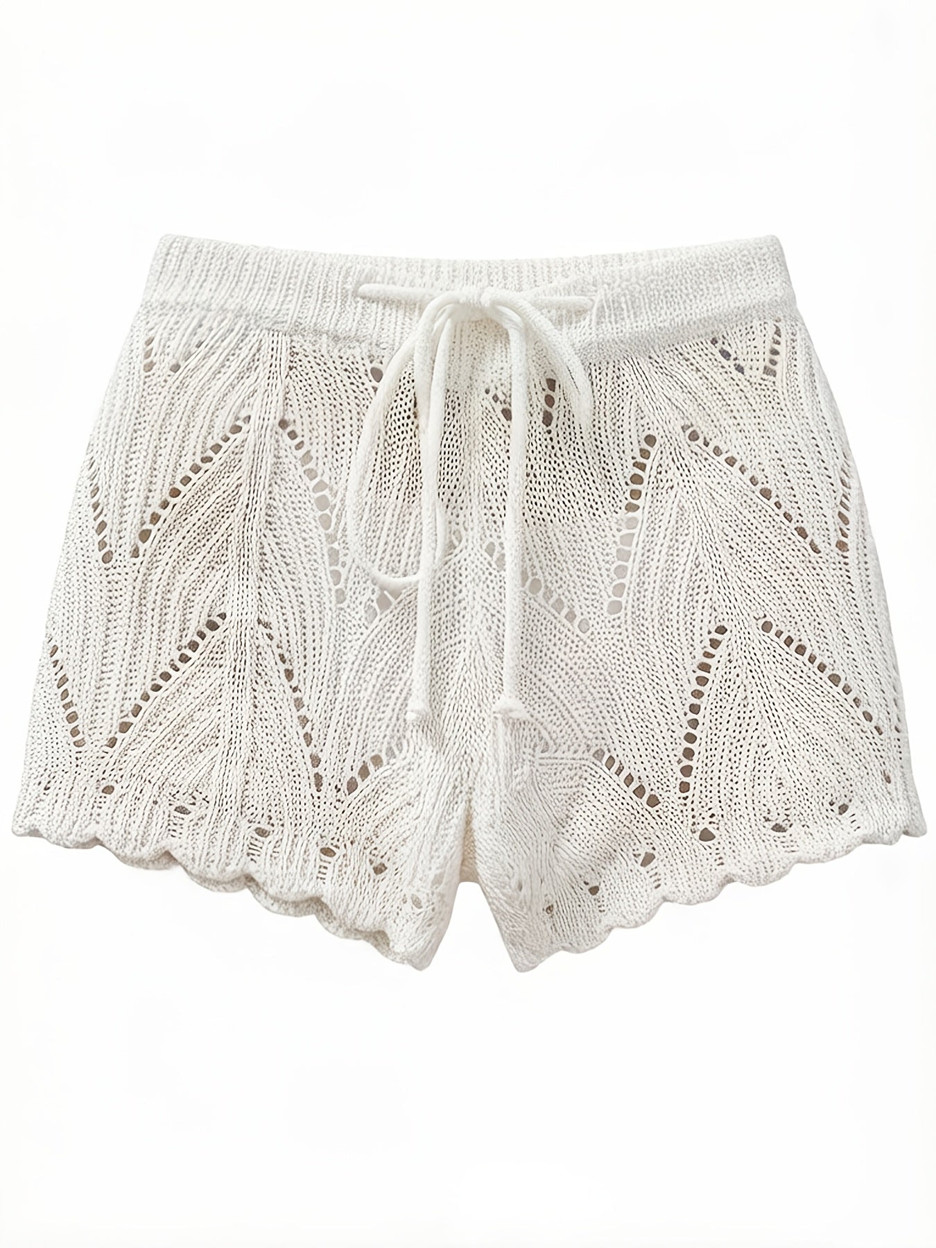 Damen Häkelshorts Strand Look – Luftige Bade- und Freizeitshorts mit Drawstring