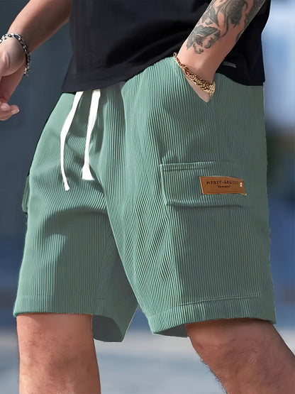 Herren Freizeithose – Modische gestreifte Shorts mit Kordelzug und Seitentasche, ideal für Alltag & Urlaub