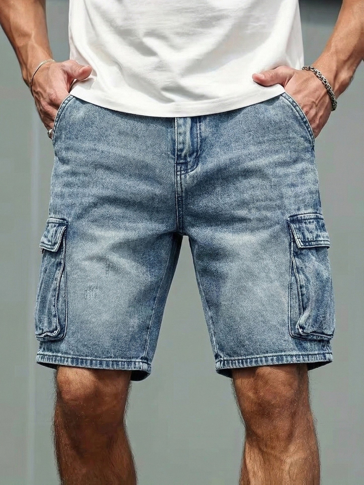 Herren Cargo Denim Shorts – Lässige Jeansshorts mit Taschen, Alltag & Freizeit