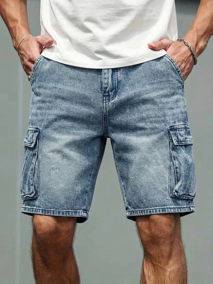 Herren Cargo Denim Shorts – Lässige Jeansshorts mit Taschen, Alltag & Freizeit