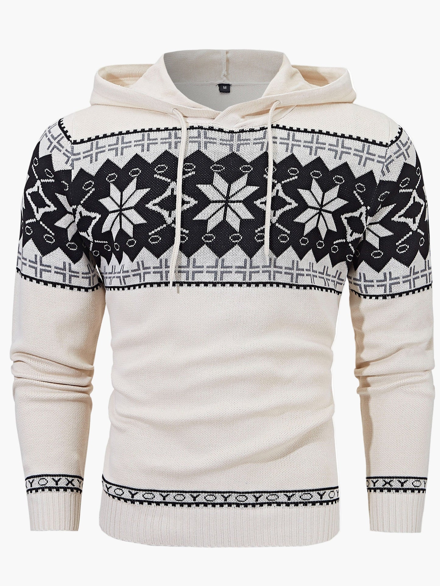 Herren Strickpullover mit Kapuze und Norweger-Muster – Casual Winterpulli für Freizeit & Alltag